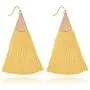 Bohemian Silky Thread Fan Fringe Tassel Statement Earrings - Lightweight Strand Feather Shape Long Dangles Bohemian Silky Thread Fan Fringe Tassel Statement Earrings - Lightweight Strand Feather Shape Long Dangles
