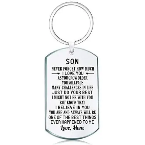 Inspirational Gift to Son from Mom Dad- Never Forget How Much I Love You Keychain Jewelry- Christmas Birthday Graduation Gift for Teen Boy Inspirational Gift to Son from Mom Dad- Never Forget How Much I Love You Keychain Jewelry- Christmas Birthday Graduation Gift for Teen Boy