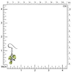 Silvershake 5.52ct. Natural Peridot 925 Sterling Silver Leaf Dangle Hook Earrings