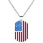 ASTOFLI American Flag Dog Tag Pendant Necklace Hip Pop Style Army Necklace High Polished Finish Enamel Necklace Jewelry For Man Street Wear Gift For Father’s Day Military Day Freedom And Equality