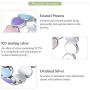Lorrifal 925 Sterling Silver Fashion Classic Three-Colors Flower with CZ Ring Best Jewelry Gifts for Women Girls Size 6 to 8
