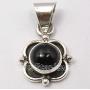 SilverStarJewel 925 Sterling Silver Black Onyx Pendant 0.9'' New Wedding Jewelry