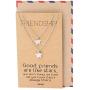 Quan Jewelry Star Pendants Matching Friendship Necklace for 2, Gifts for Her with Greeting Card