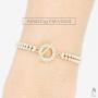 AF Diamond Tennis Bracelet 2 Rows Copper 18K Gold Plated 2MM AAA Cubic Zirconia Bracelet for Women Jewelry Wedding Gift Size 7 lnch (Rose Gold)