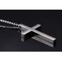 Reve Simple Stainless Steel Silver Tone Cross Pendant Necklace for Men Women, 20-24 Inches Chain
