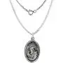 Sterling Silver St Padre Pio Medal Necklace Oval 1.8mm Chain