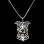 Pit Bull Dog Sterling Silver Necklace Dangle Earrings Set by Ginger Lyne Ears Down Puppy Dog Pet Pendant Box Chain Doggie Animal Paw Print Heart Jewelry for Pit Mom Women Girls Teens