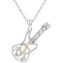 Gifts for Guitar Players Men 925 Sterling Silver Guitar Necklace Treble Clef Music Note Necklace,Guitar Gift for Guitar Lovers Musical Jewelry Gifts for Men/Women/Guitar Teacher