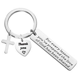 BAUNA Sunday School Teacher Appreciation Gifts for Every Lesson Youve Prepared The Love of God Has Been Shared Religious Bible Study Teacher Keychain Gift