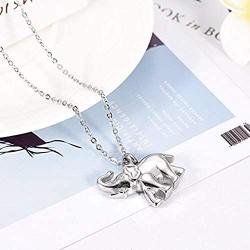 misyou Urn Necklaces 12 Birthstone Memorial Ash Pendant Stainless Steel Keepsake Cremation Ashes Jewelry Cute Elephant