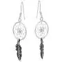 Native American Style Dream Catcher .925 Sterling Silver Dangle Earrings Native American Style Dream Catcher .925 Sterling Silver Dangle Earrings