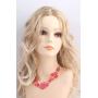 Firstmeet Shiny Resin Drill Collar Necklace with Earrings
