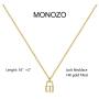 MONOZO Lock Necklace for Women, 14K Gold Filled Padlock Lock Pendant Chain Necklace Girls Dainty Layered Lock and Key Choker Necklace Jewelry for Men