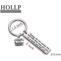 HOLLP Journalist Gift Writer Keychain Book Lover Gift Literary Keychain Please Do Not Annoy The Writer Jewelry