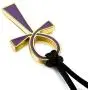 INBLUE Men,Womens Stainless Steel Pendant Necklace Black Silver Gold Two Tone Egyptian Ankh Cross -with Cord