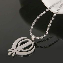 Sikhism Necklace Pendant Sikh Khanda Jewelry Gold Color Sikhs Necklaces Religious