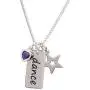 Girls Sterling Silver''Dance'' Pendant Necklace with Charms