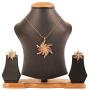 Touchstone Indian Bollywood Delicate Creative Designer Jewelry Pendant Set Colorful in Gold and Silver Tone for Women.