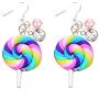 MJartoria Lollipop Dangle Earrings for Teen Girls, Colorful Rainbow Dangle Earrings Cute Candy Pendant Earrings Jewelry For Women