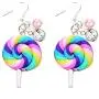 MJartoria Lollipop Dangle Earrings for Teen Girls, Colorful Rainbow Dangle Earrings Cute Candy Pendant Earrings Jewelry For Women MJartoria Lollipop Dangle Earrings for Teen Girls, Colorful Rainbow Dangle Earrings Cute Candy Pendant Earrings Jewelry For Women