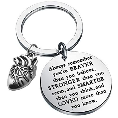 WSNANG Anatomical Heart Keychain You are Braver Stronger Smarter Than You Think Keychain Anatomy Cardiologist Gift Cardiology Doctor Gift Medical Student Graduation Gift