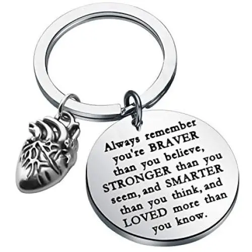 WSNANG Anatomical Heart Keychain You are Braver Stronger Smarter Than You Think Keychain Anatomy Cardiologist Gift Cardiology Doctor Gift Medical Student Graduation Gift