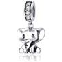 Eternalll Lovely Dog Charms and Lucky Cats Charms S925 Sterling Silver Bead Animal Pet Charm Murano Glass Beads Fit Pandora Bracelet Charms Bead (Elephant Charm)