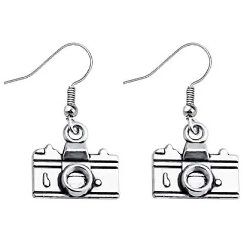 Photographer Gift Camera Infinity Love Charm Y Necklace Travel Jewelry Photography Gifts (Camera earring) Photographer Gift Camera Infinity Love Charm Y Necklace Travel Jewelry Photography Gifts (Camera earring)