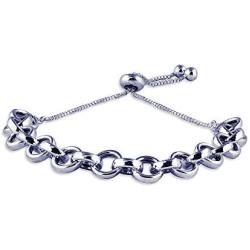 Charmsy Sterling Silver Jewelry Sliding Bolo Bracelet for Teen Women