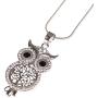Niumike Crystal Insert Owl Necklace, 18” Lucky Tree Body Pendant Necklaces for Women and Girls