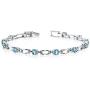 Peora London Blue Topaz Bracelet Sterling Silver 3.00 Carats Chic Design