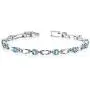 Peora London Blue Topaz Bracelet Sterling Silver 3.00 Carats Chic Design