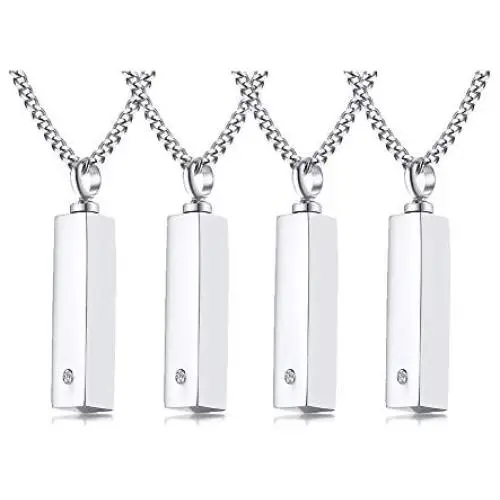 VNOX Cremation Urn Jewelry Customized Rectangle Cube Urn Necklace for Ashes Holder Pendant Keepsake Jewelry VNOX Cremation Urn Jewelry Customized Rectangle Cube Urn Necklace for Ashes Holder Pendant Keepsake Jewelry