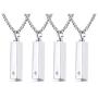 VNOX Cremation Urn Jewelry Customized Rectangle Cube Urn Necklace for Ashes Holder Pendant Keepsake Jewelry