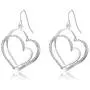 RareLove Valentines Gifts for Girlfriend Interlocking Two Hearts Crystal Embed Hook Dangle Earrings Statement Jewelry For Women Girls Silver Alloy Plated RareLove Valentines Gifts for Girlfriend Interlocking Two Hearts Crystal Embed Hook Dangle Earrings Statement Jewelry For Women Girls Silver Alloy Plated