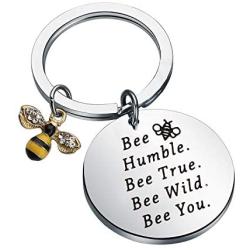 CYTING Bumble Bee Keychain Bee Humble Bee True Bee Wild Bee You Inspirational Keychain Bee Jewelry Motivational Gift