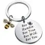 CYTING Bumble Bee Keychain Bee Humble Bee True Bee Wild Bee You Inspirational Keychain Bee Jewelry Motivational Gift
