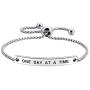 One Day at a Time Recovery Quote Hand Stamped Cuff Bracelet for Girl Inspirational Jewelry Gift