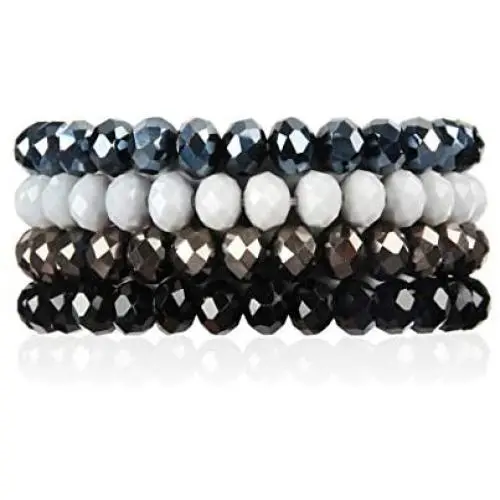 Bohemian Multi-Layer Beaded Stacking Bracelet - Versatile Stretch Strand Statement Wrap Slip-on Cuff Bangle Shiny Crystal Bead Metallic, USA Flag, Rainbow Pride Bohemian Multi-Layer Beaded Stacking Bracelet - Versatile Stretch Strand Statement Wrap Slip-on Cuff Bangle Shiny Crystal Bead Metallic, USA Flag, Rainbow Pride
