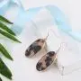 Finrezio Acrylic Earrings for Women Teen Girls Mottled Resin Statement Drop Dangle Oval Earrings Set