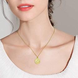 HOTIE Constellation Necklace for Women Girls - 18K Gold Plated Dainty Round Pendant Necklace Jewelry Gift