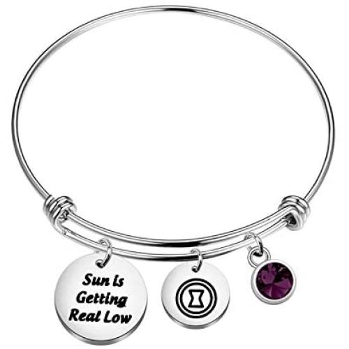 WSNANG Black Widow Inspired Gift Sun is Getting Real Low Bracelet Avengers Jewelry Black Widow Fans Gift