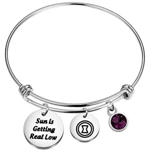 WSNANG Black Widow Inspired Gift Sun is Getting Real Low Bracelet Avengers Jewelry Black Widow Fans Gift WSNANG Black Widow Inspired Gift Sun is Getting Real Low Bracelet Avengers Jewelry Black Widow Fans Gift