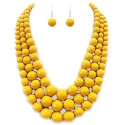 Rosemarie & Jubalee Womens Multi Strand Simulated Pearl Necklace and Earrings Jewelry Set, 18''+3'' Extender