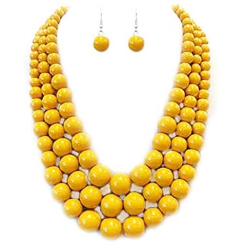 Rosemarie & Jubalee Womens Multi Strand Simulated Pearl Necklace and Earrings Jewelry Set, 18''+3'' Extender