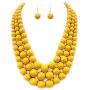Rosemarie & Jubalee Womens Multi Strand Simulated Pearl Necklace and Earrings Jewelry Set, 18''+3'' Extender