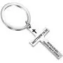 KUIYAI Matthew 19:26 with God All Things are Possible Cross Religious Keychain Christian Gift Bible Verse Inspirational Keyring