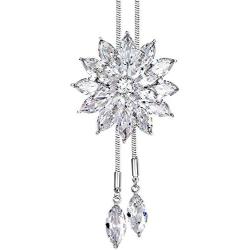 Crystal Necklace for Women CZ Necklace White Flower Pendant Jewelry