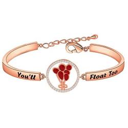 KUIYAI IT Movie Bracelet Youll Float Too Bracelet Horror Fan Gift for Her Red Balloon Charm Bangle Halloween Jewelry Movie Fans Gift