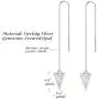 FANCIME Sterling Silver Opal Threader Earrings Triangle Long Drop Earrings Fine Jewelry for Women FANCIME Sterling Silver Opal Threader Earrings Triangle Long Drop Earrings Fine Jewelry for Women